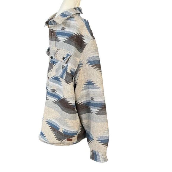 Jachs New York Men's Aztec Pattern Shirt Jacket Shacket Fleece Lined Pockets XL - Picture 2 of 11